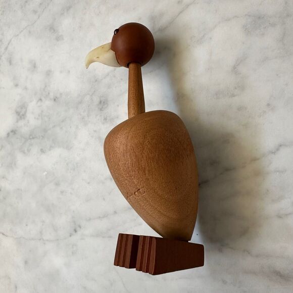 Senshukai Royal Pet Condor Bird Wooden Figurine w/ Card Japan Mid-Century 60-70s - Picture 7 of 14